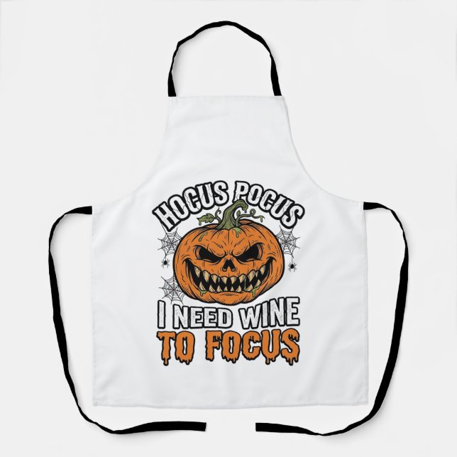 Tablier Conception de chemise Halloween Citrouille de vin  (Recto)