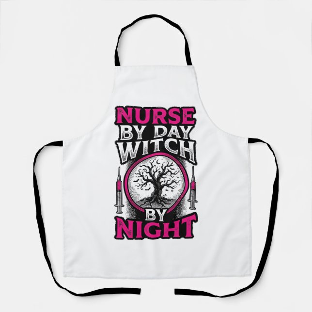 Tablier Conception de chemise Halloween Sorcière de nuit I (Recto)