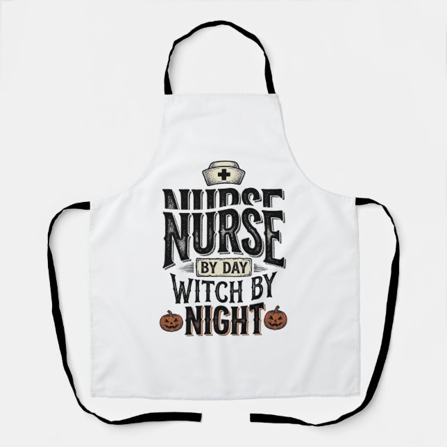 Tablier Conception de chemise Halloween Sorcière de nuit I (Recto)