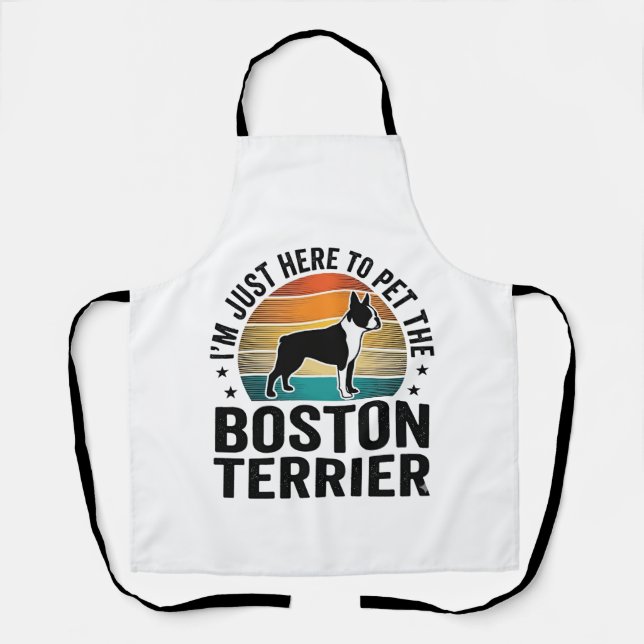 Tablier Conception de chemise pour amateur de chien Boston (Recto)