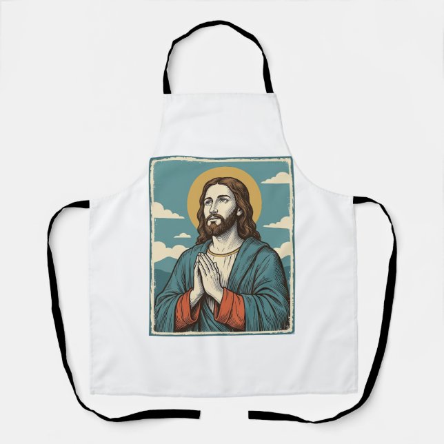 Tablier Conception de chemise religieuse Sauveur priant vi (Recto)