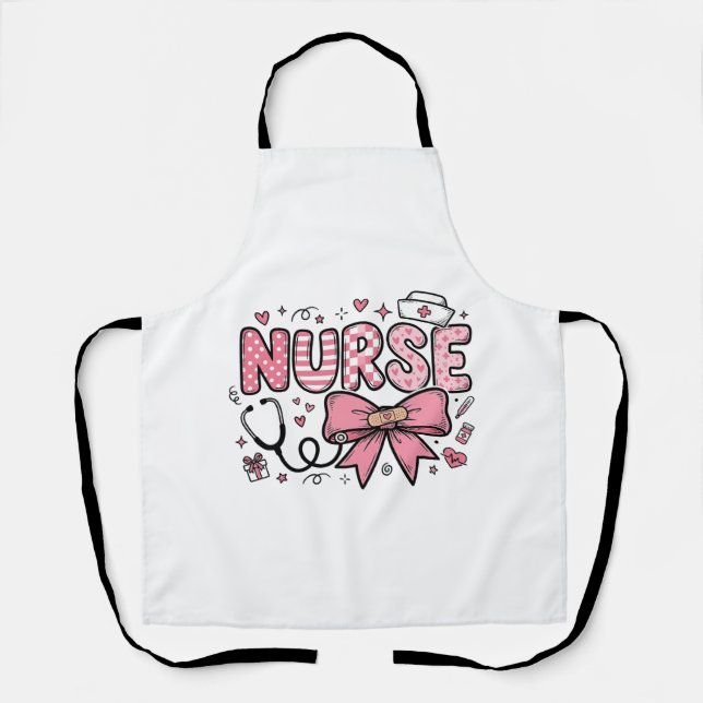 Tablier Conception de chemise vectorielle Cute Nurse Bow H (Recto)