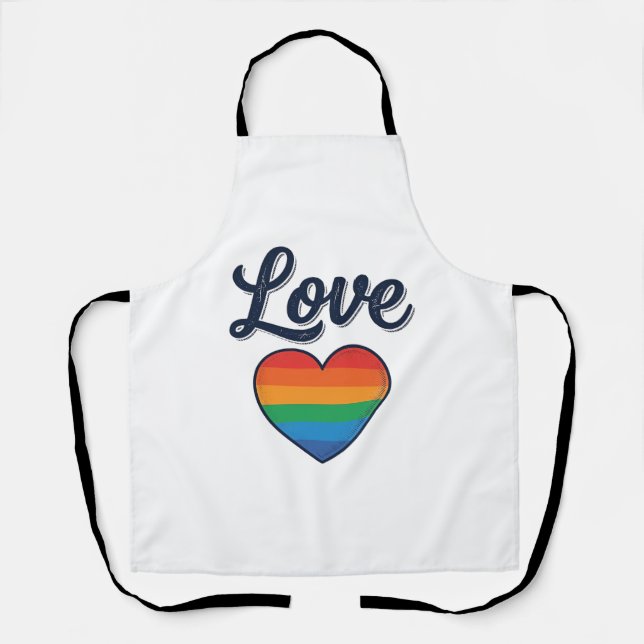 Tablier Conception de chemise vectorielle Love Rainbow Hea (Recto)