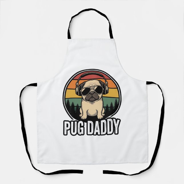 Tablier Conception de chemise vectorielle pour chien Pug D (Recto)