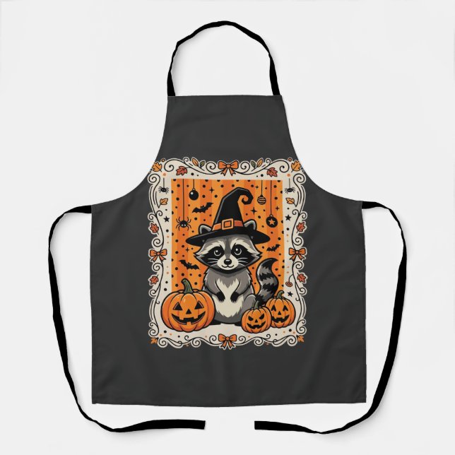 Tablier Conception de citrouille d'Halloween de raton lave (Recto)