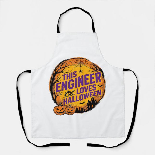 Tablier Conception de citrouille vintage Halloween aime l' (Recto)
