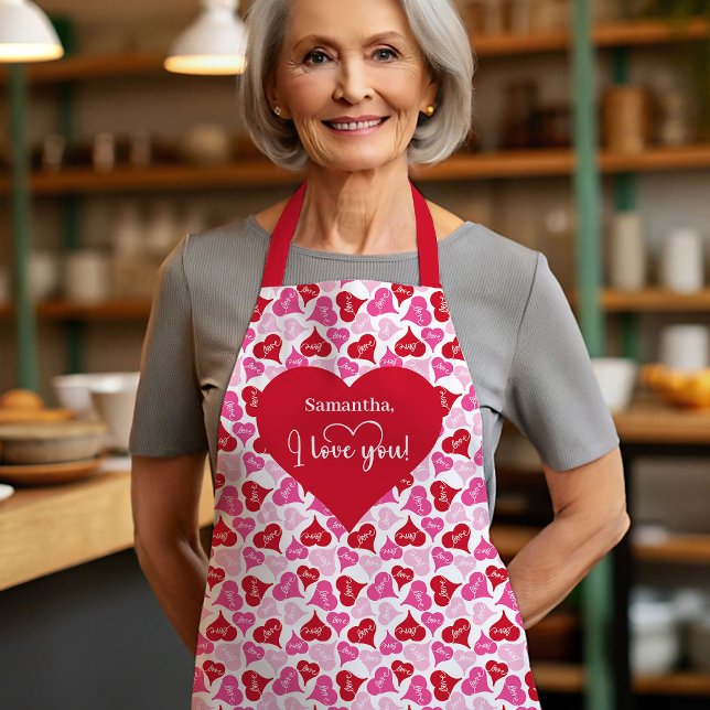 Tablier Conception de cœur romantique mignonne pour la Sai (Cute Romantic Heart Design Personalized Valentine Apron)