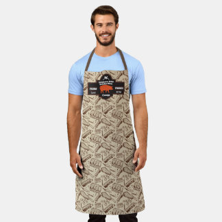 Tablier Conception de côte de porc de porc brun de magasin