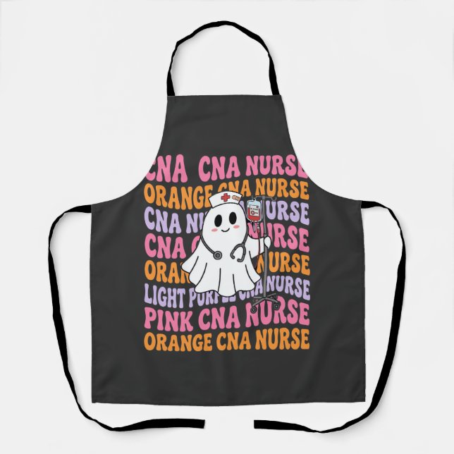 Tablier Conception de fantôme d'infirmière CNA Halloween (Recto)