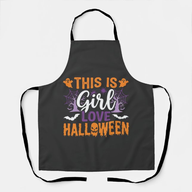 Tablier Conception de fantôme Halloween Girl Love_1 (Recto)