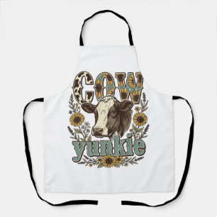 Tablier Conception de ferme de tournesol Yunkie vache vint