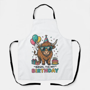 Tablier Conception de fête d'anniversaire drôle de vache d