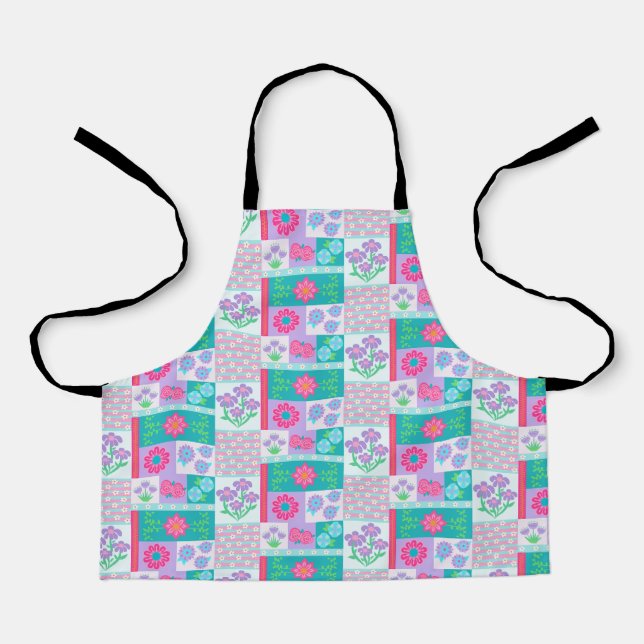 Tablier Conception de fleurs vibrantes en fleurs (Recto)