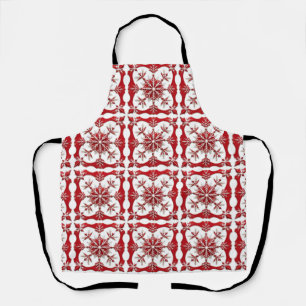 Tablier Conception de flocon de neige rouge complexe 