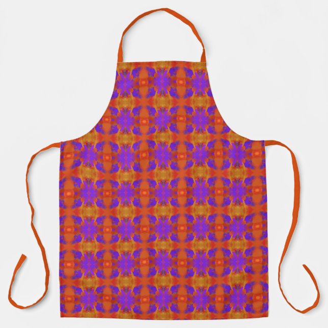 Tablier Conception de graphisme abstrait orange violet et  (Recto)