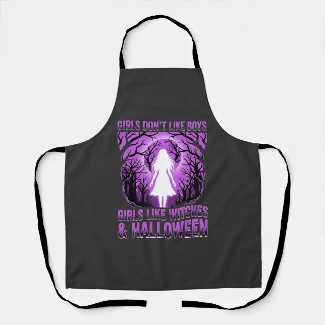 Tablier Conception de Halloween pour filles comme des sorc (Recto)