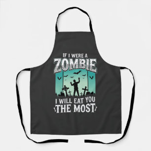 Tablier Conception de Halloween Zombie Je vais te manger_1