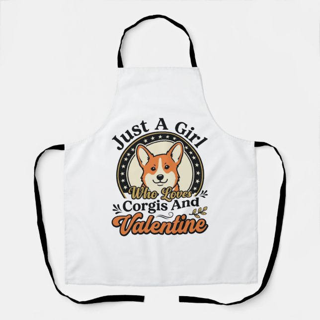 Tablier Conception de la Saint-Valentin Corgi pour les ama (Recto)