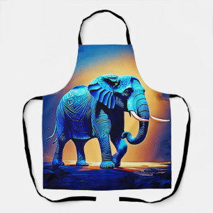 Tablier Conception de l'éléphant bleu lumineux