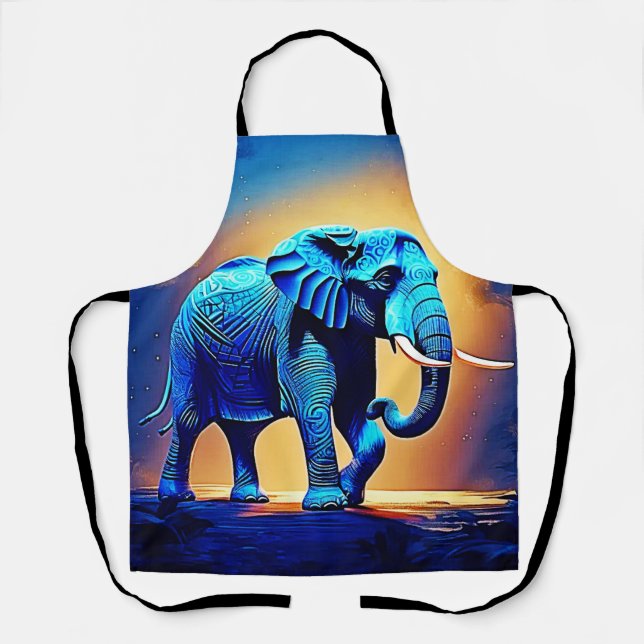 Tablier Conception de l'éléphant bleu lumineux  (Recto)