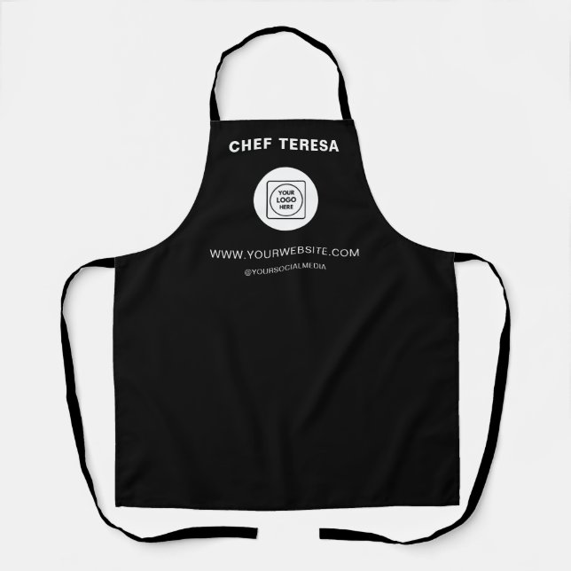 Tablier Conception de logo blanc personnalisé pour la prom (Recto)