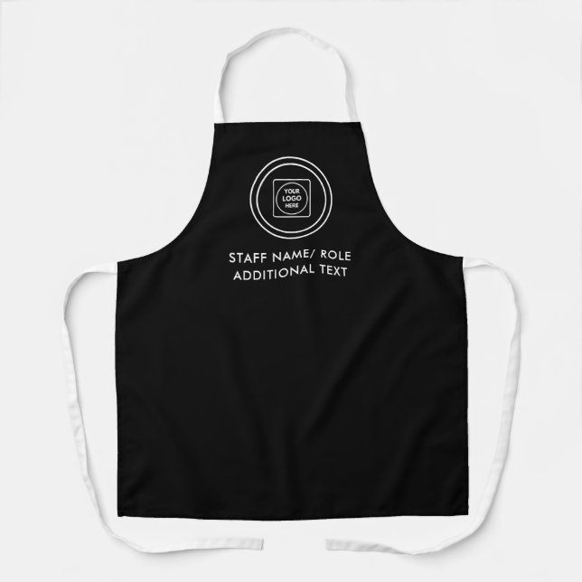 Tablier Conception de logo sur mesure en noir et blanc pou (Recto)