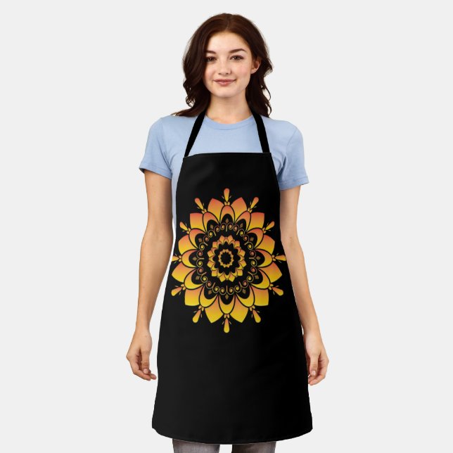 Tablier Conception de mandala unique doré-95748 (Porté)