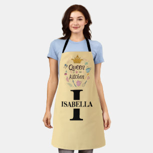 Tablier Conception de monogramme de nom de reine de cuisin