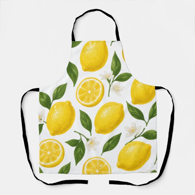 Tablier Conception de motif citron | Impression d'été frai (Recto)