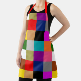 Tablier Conception de motif de blocs de couleur audacieux