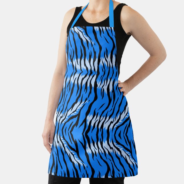 Tablier Conception de motif de peau d'animal Tigre Bleu  (Créateur téléchargé)