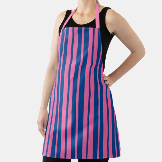 Tablier Conception de motif rayé élégant rose bleu  (Créateur téléchargé)