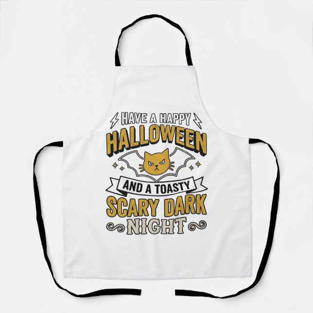 Tablier Conception de nuit sombre de chat d'Halloween anti (Recto)