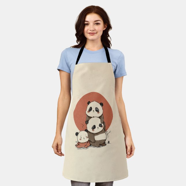 Tablier Conception de pandas mignons (Porté)