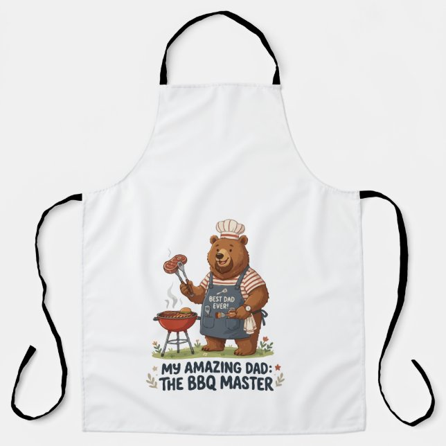 Tablier Conception de papa ours maître du BBQ (Recto)
