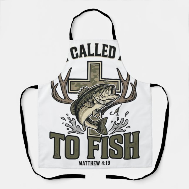 Tablier Conception de pêche chrétienne Il m'a appelé à pêc (Recto)