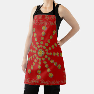Tablier Conception de points de la Polka rouge africaine A
