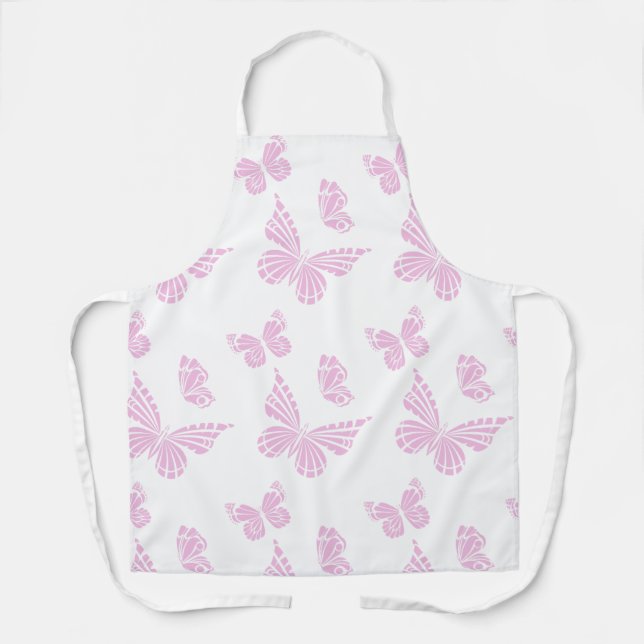 Tablier Conception de printemps floral papillon rose migno (Recto)