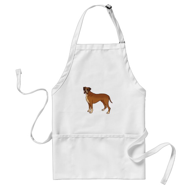 Tablier Conception de race de chien Boxer Brun Nice (Devant)