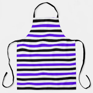 Tablier Conception de rayures blanches noires et bleues