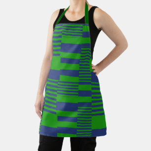 Tablier Conception de rayures patchwork bleu vert