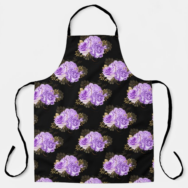 Tablier Conception de séries florales violet et or 18 (Recto)