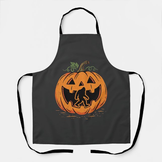 Tablier Conception de silhouette de citrouille Halloween B (Recto)