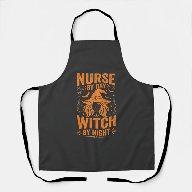 Tablier Conception de sorcière infirmière Halloween (Recto)