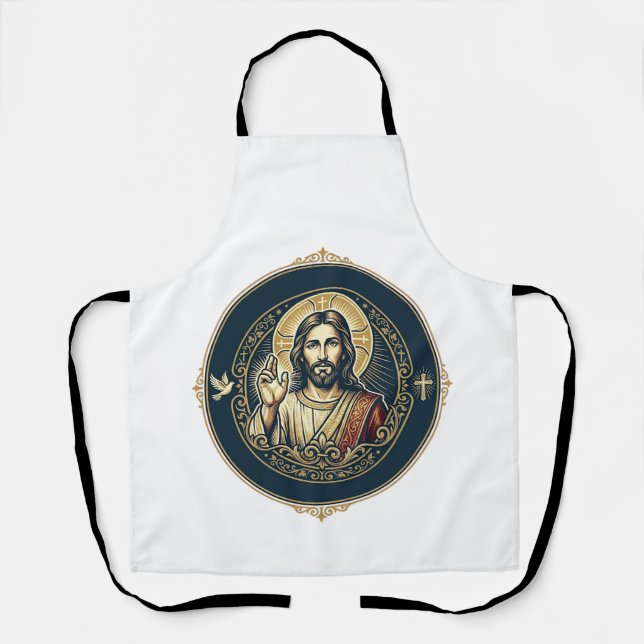 Tablier Conception de T-Shirt artistique numérique Jésus i (Recto)
