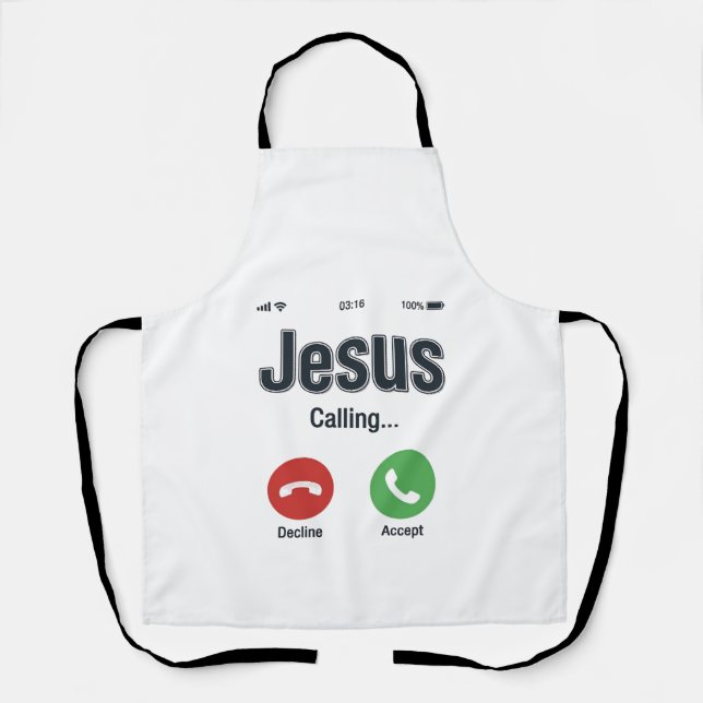 Tablier Conception de t-shirt chrétien Jésus appelant l'éc (Recto)