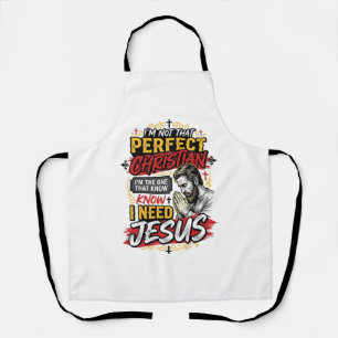 Tablier Conception de T-Shirt chrétien Vintage I Need Jesu