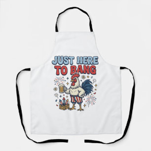 Tablier Conception de T-shirt de Bière Feux d'Artifice Coq