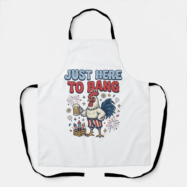 Tablier Conception de T-shirt de Bière Feux d'Artifice Coq (Recto)