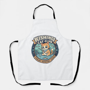 Tablier Conception de T-shirt de chat de pêche - Chat de p
